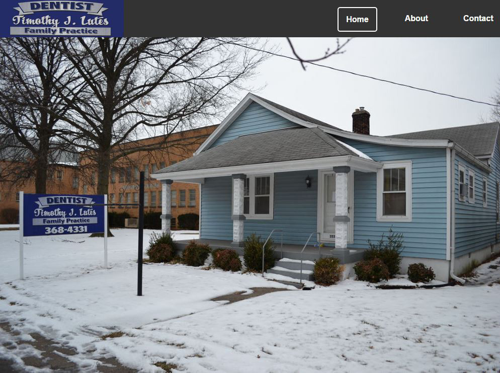 Screenshot of Lutes Dental Office website.