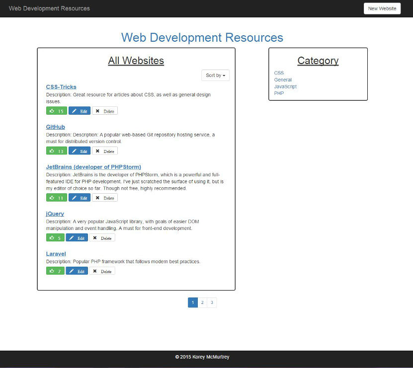 Screenshot of PHP demo project.